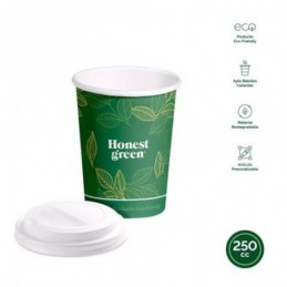 PLATOS CARTON 23cm 50 Un. HONEST GREEN LLANO BLANCO